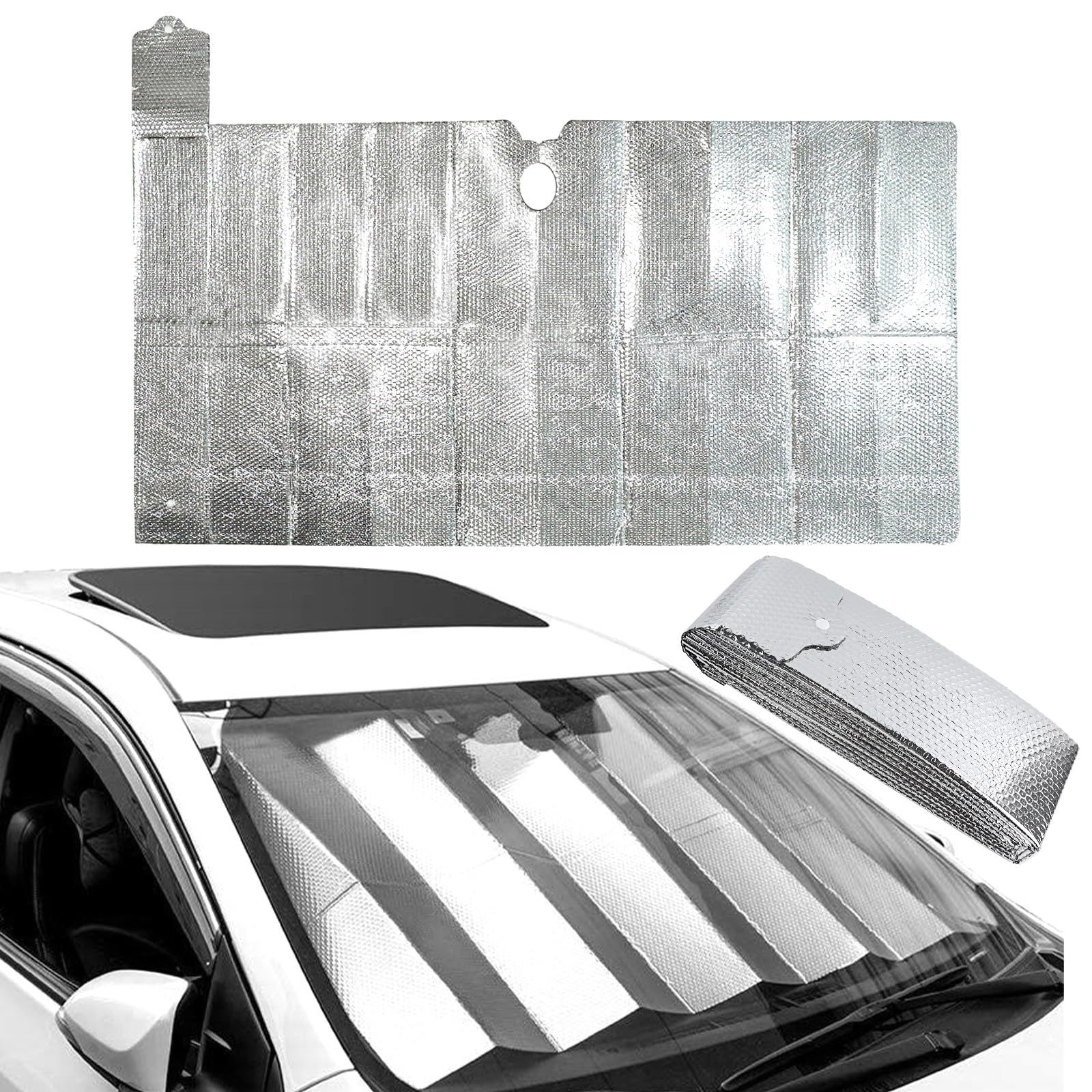 Convenient Folding Storage Sun Protection Aluminum Foil Universal Heat Insulation Car Sun Protection Front Sunshade Summer Car Sun Visor