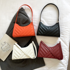 流行腋下包2024春秋新款純色單肩手提包潮洋氣時尚簡約小方包