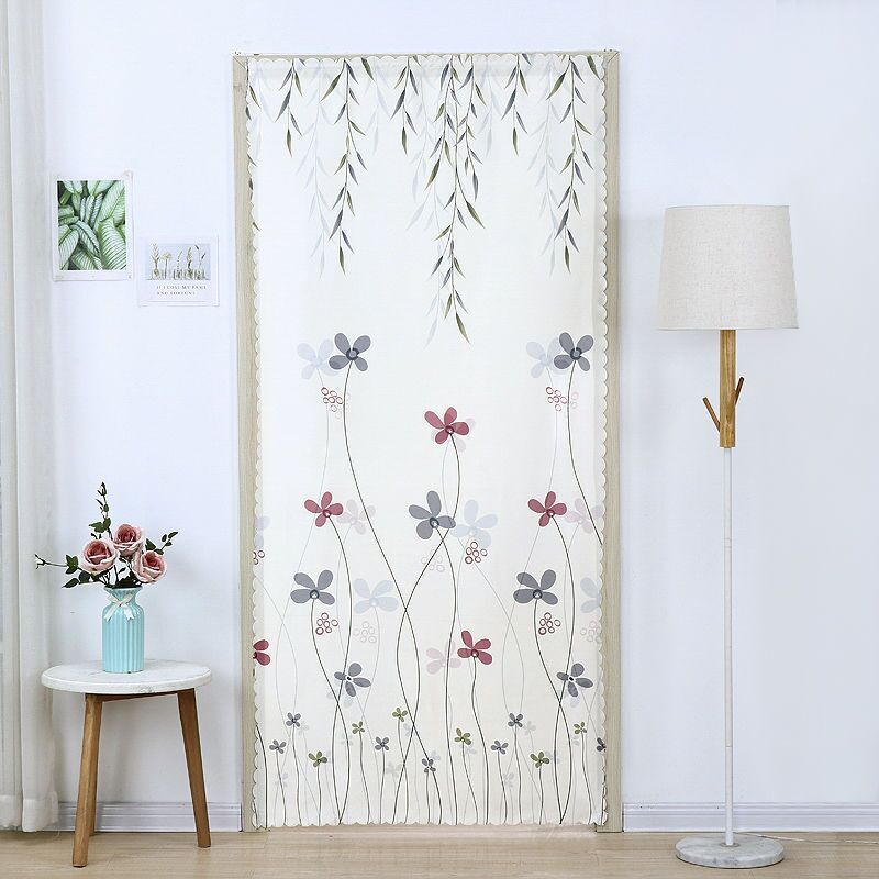 魔术贴门帘布艺双面窗帘卧室空调挡风隔断帘卫生间厨房家用