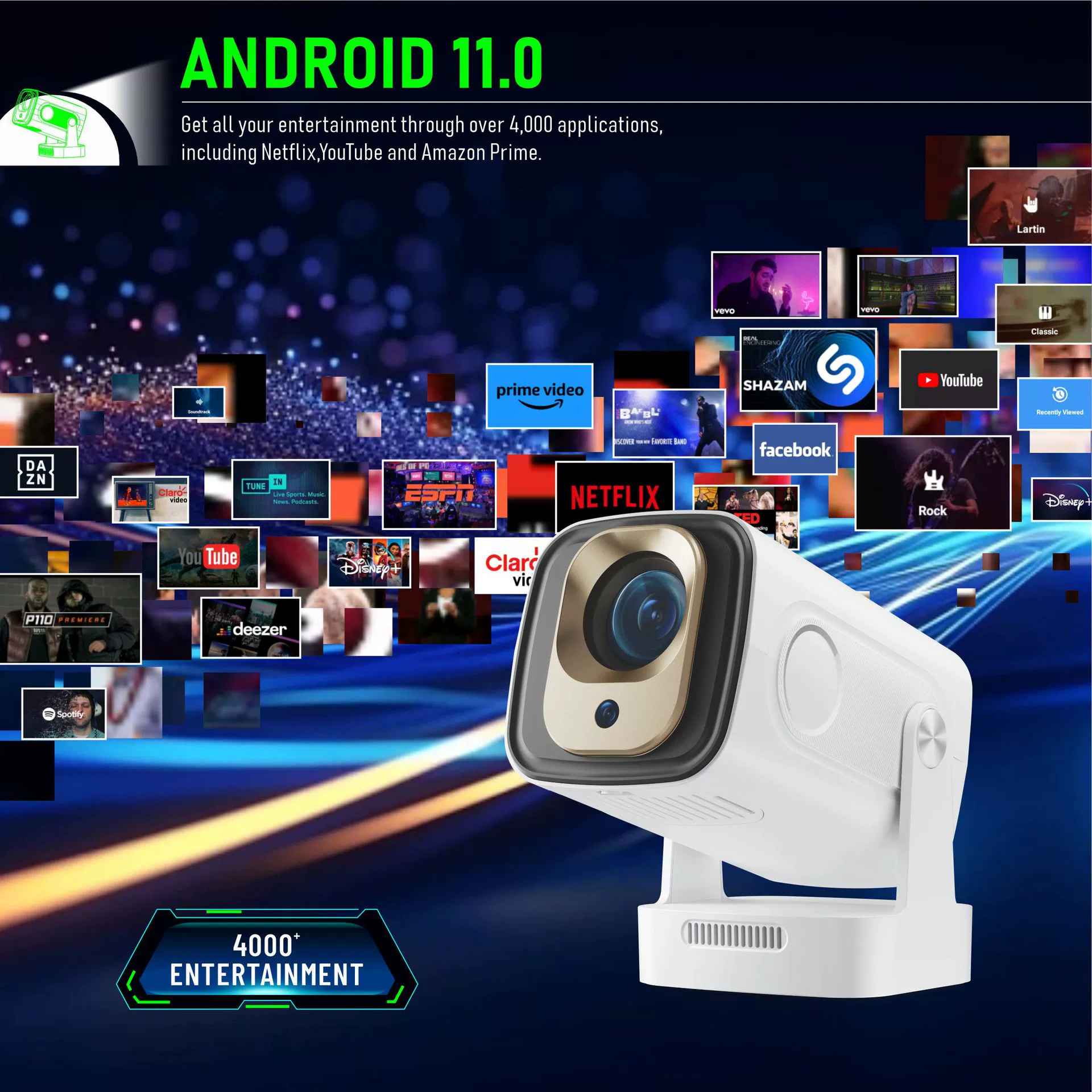 Г cross-border новый HY260pro автофокус true 1080P Bluetooth голосовое дистанционное управление Android 4K домашний проектор