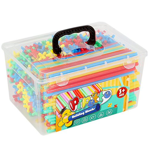 Variety of straw building blocks, DIY assembled building blocks, educational children's hands-on and brain toys, gifts for 4-6 years old