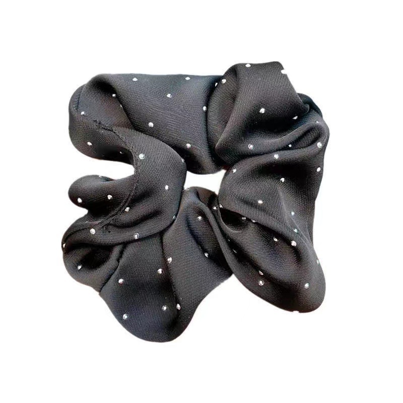 Lazo de cabello de intestino grueso francés con diamante, sentido de alta gama, 2025 nuevo estilo, cuerda para el cabello atada, cuerda para la cabeza de banda de goma de cola de caballo para mujer