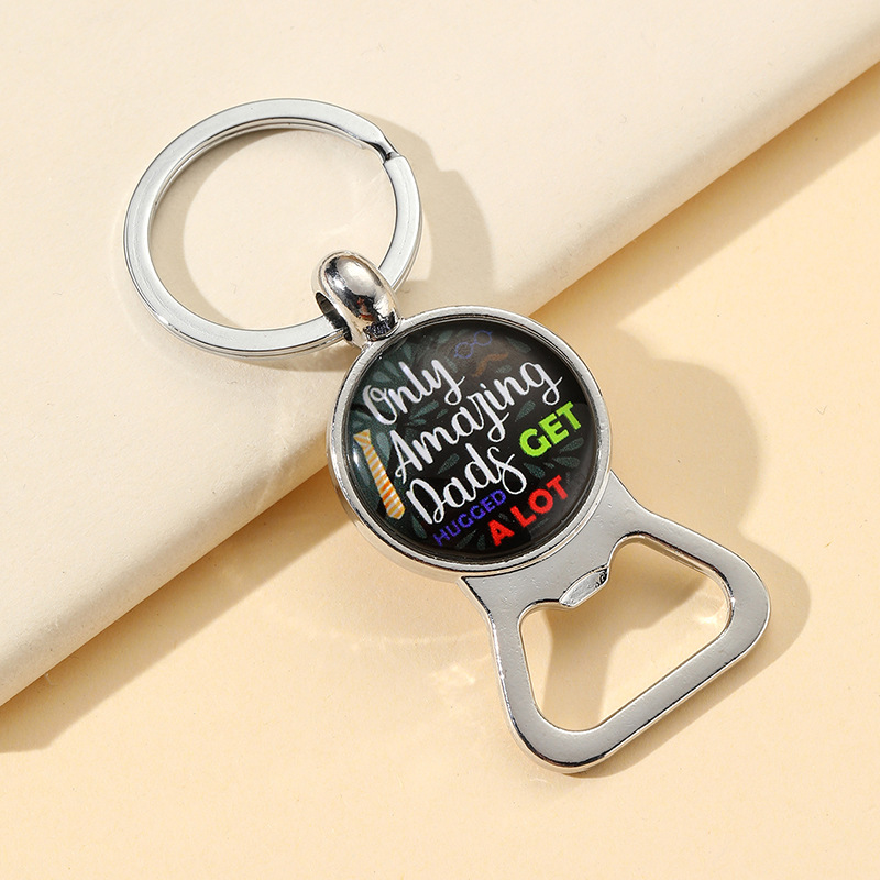 28g Weight Keychain Classification 1 Piece Quantity Daily Occasion Alloy Material Father'S Day Festival Letter Pattern Men's Gender Can Openers Design Novelty Style Novelty Letter Alloy Can Openers Father'S Day Men's Keychain 9