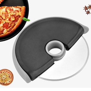 Cross-border stainless steel pizza cutter pancake wheel knife rubber protective strip round roller knife