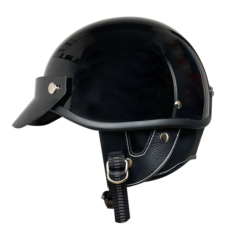 Casco para bicicleta eléctrica, medio casco de estilo japonés retro, casco moderno para hombres y mujeres, casco pequeño, casco integral, casco grande para motocicleta
