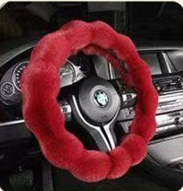 Amazon Cross-Border Labeling Bubble Plush Cartoon Car Sports Steering Wheel Non-Slip Short Hair Winter Warm Handle Cover