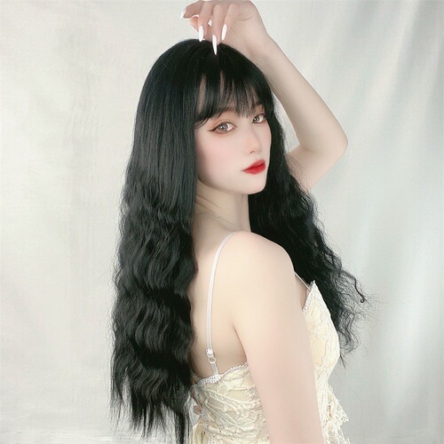 Japanese wig female long curly hair corn permed wool roll realistic temperament face shaping internet celebrity lolita long hair full headgear