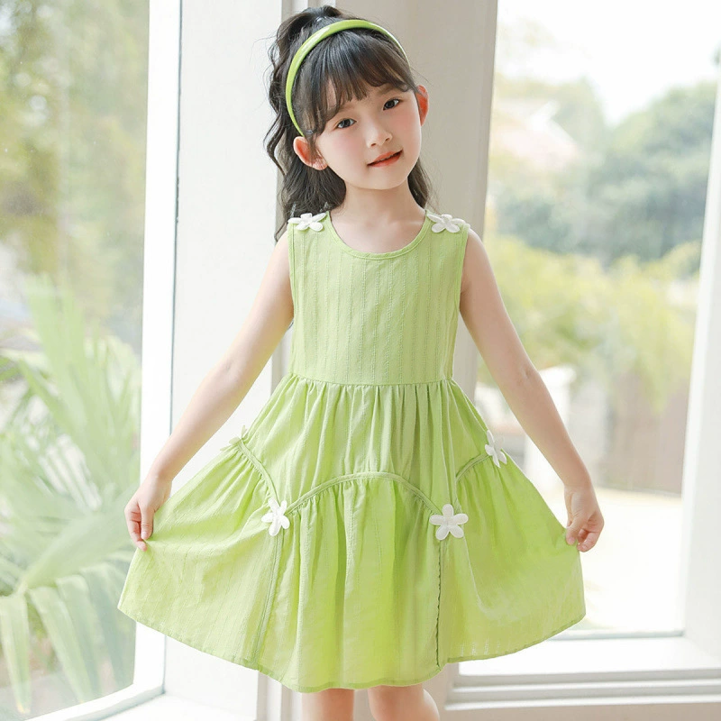 [Похвалы 7931 человек] Новое однотонное платье-жилет без рукавов для девочек 2025 года, модный повседневный стиль для маленьких девочек