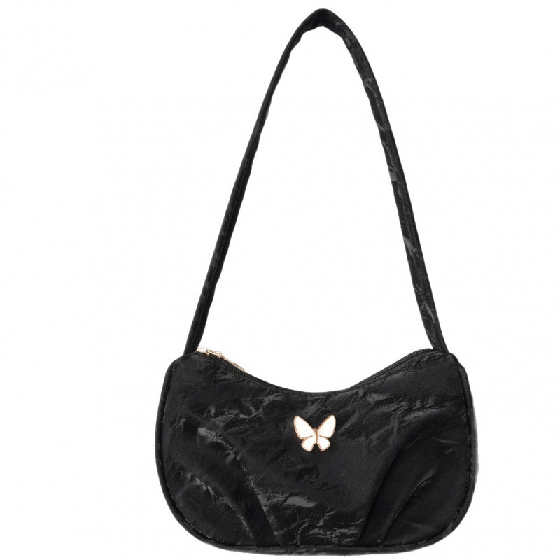 Bolsa de mariposa para mujeres 2025 verano nuevo estilo diario simple con casualidad de color sólido de hombro plegado en la parte inferior de la camisa