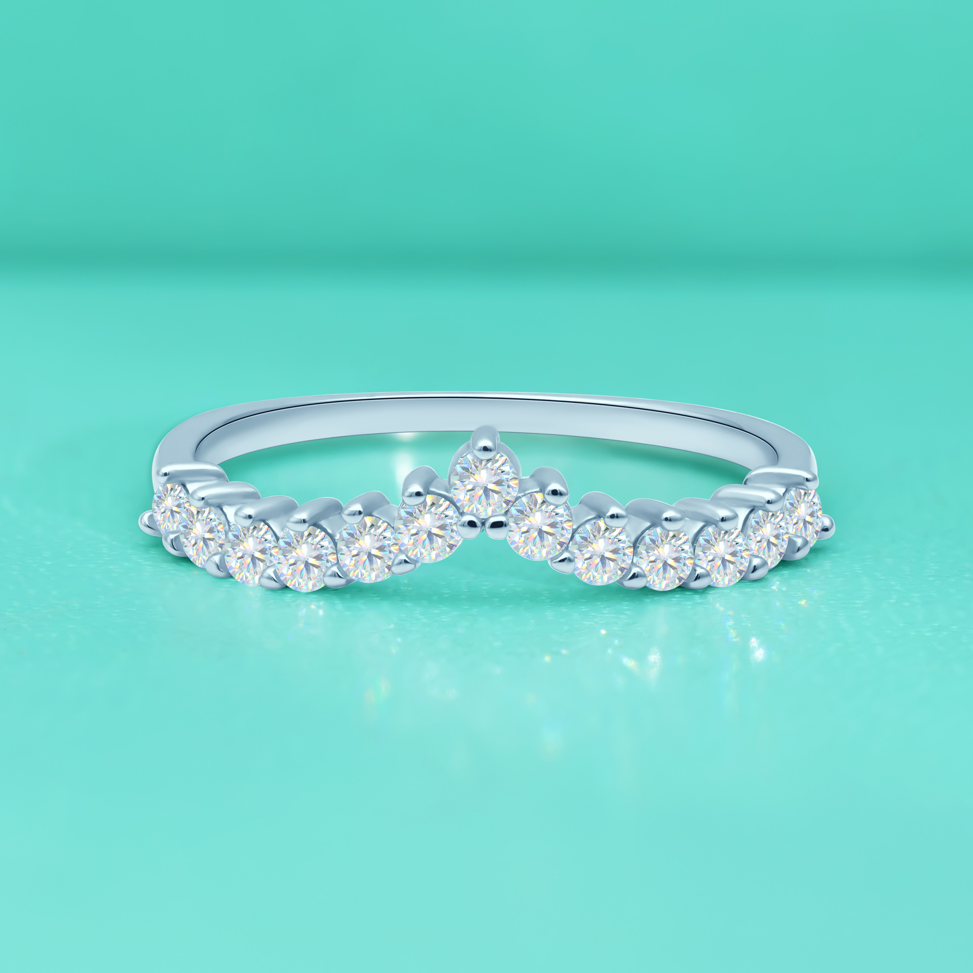 Daily, Shopping Occasion Sterling Silver Material Sterling Silver Moissanite Rings Geometric