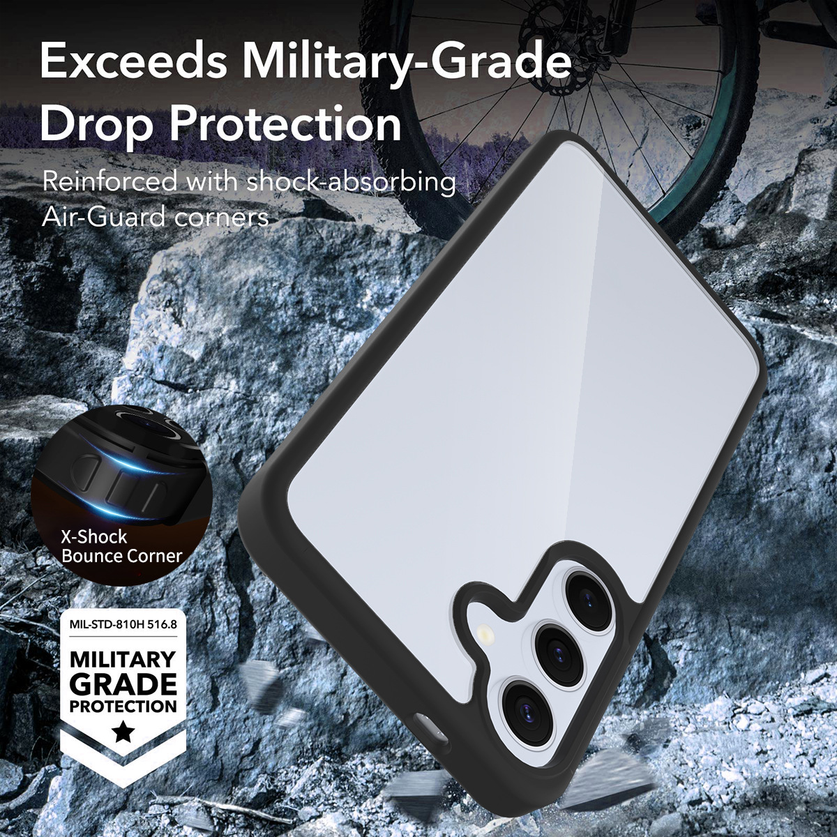 Cross-border S25 Plus Silver Shield Transparent Frosted Side with Hanging Skin S25 Edge Cover for Mobile Phone