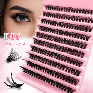 30-100D Hair False Eyelashes Factory Cross-Border Stable Supply European and American Segmented Eyelashes Single Cluster Eyelashes