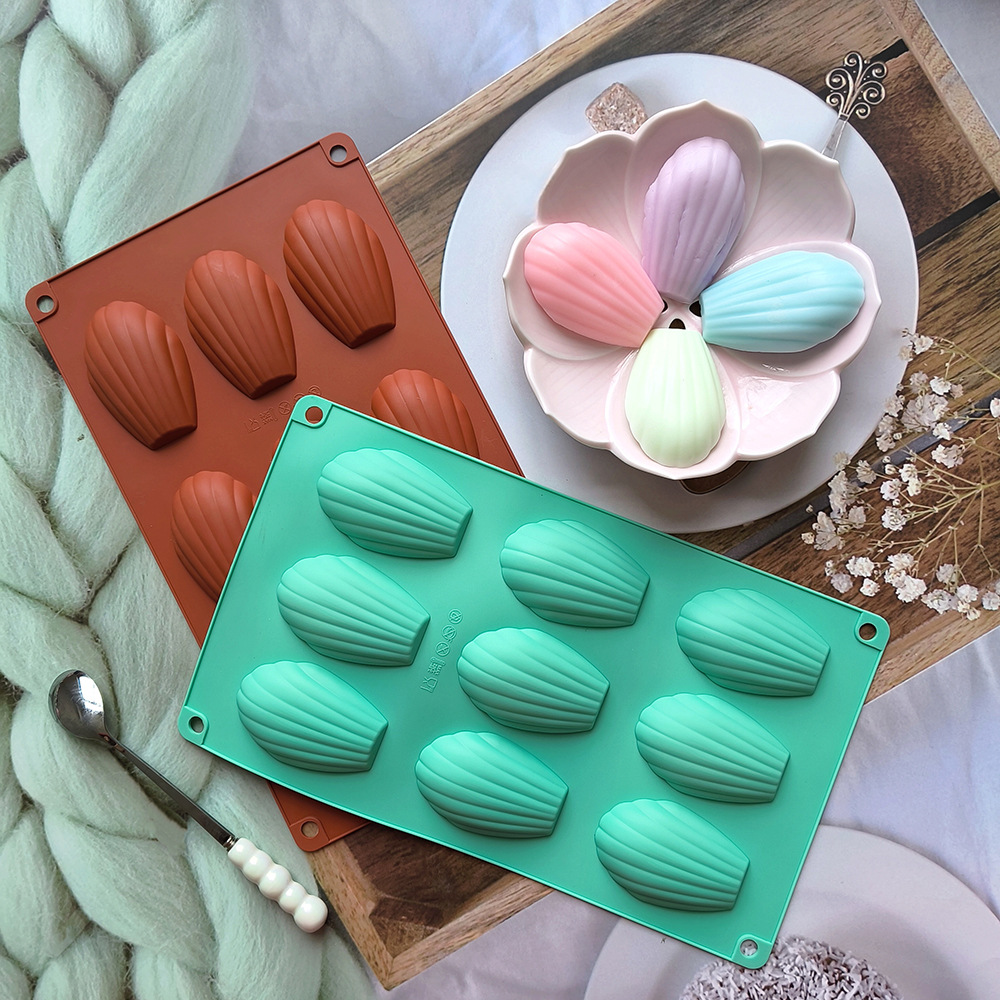 Silicone 9 conchas 9 molde de chocolate diy Madeleine pudín dulces galletas molde de pastel