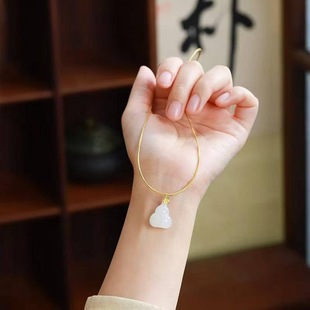 Hetian Jade Factory Store Jade Crafts Natural Xinjiang Hetian Jade Qinghai Material Lamb Fat Grade White Jade Gourd Pendant