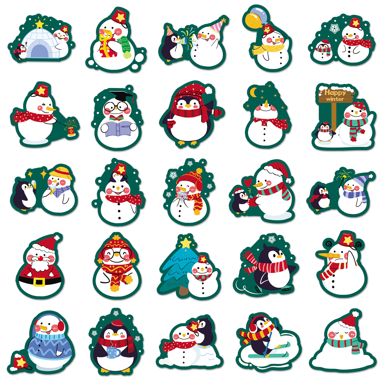 Stickers Stationery Type Christmas Cute Snowman PVC School Party Accessories
