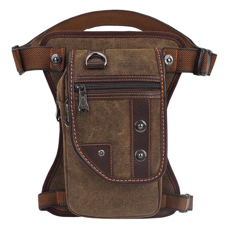 Cross-Border Exclusive Supply of Men's European and American Style Canvas Waist Bags, Outdoor Crossbody Bags, Leg Bags, Sports Chest Bags, and Tactical Waist Bags