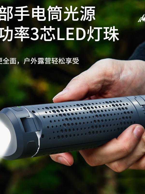跨境新款折叠LED氛围灯户外全场景多功能三叶支架无极调光露营灯|undefined