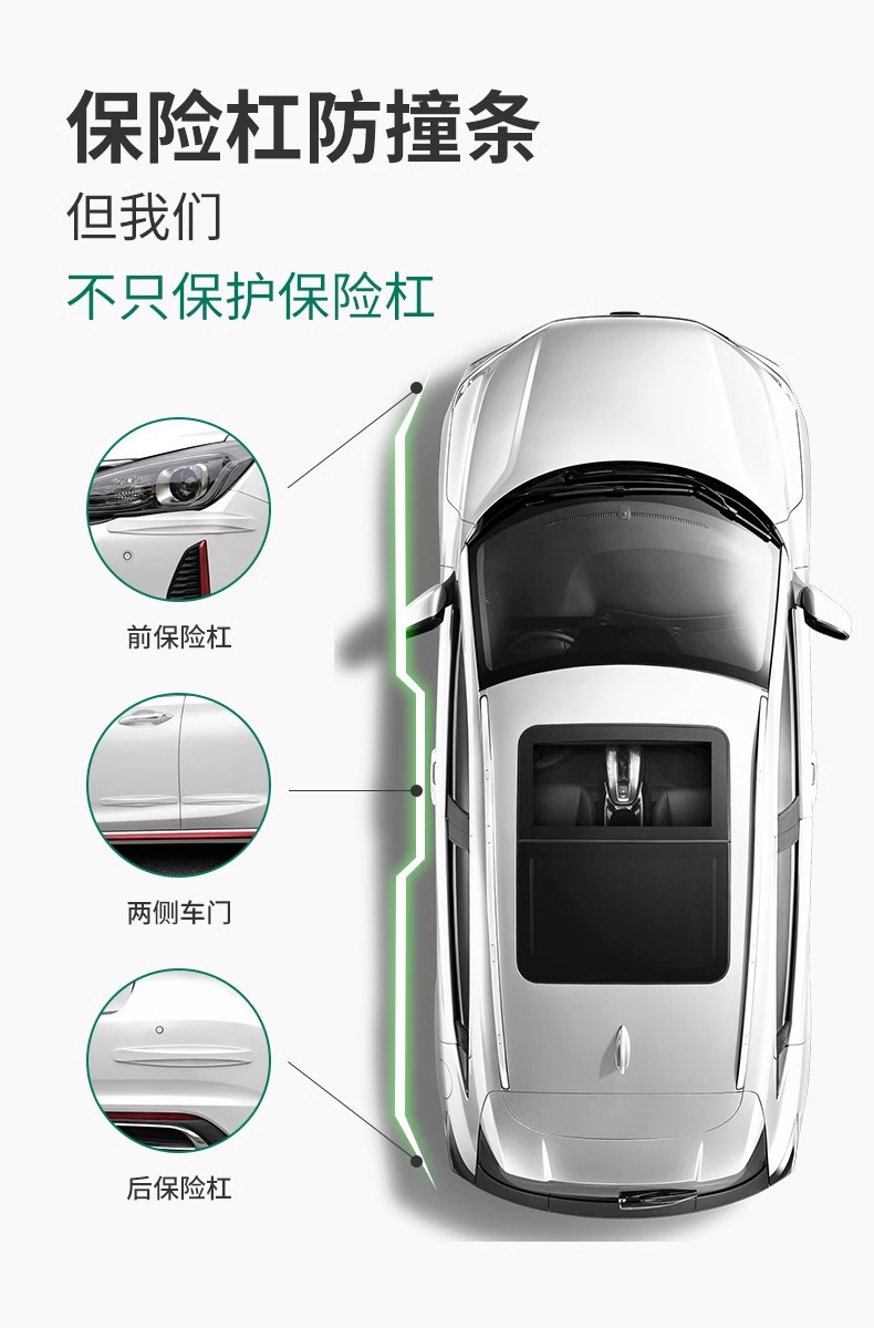 Car front and rear bumper anti-collision strip front lip door body anti-scratch, scratch, scratch, and widening protective sticker rubber strip anti-collision sticker