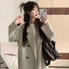 2025秋冬中长款过膝小香风毛呢外套女慵懒风炸街小个子呢子大衣潮