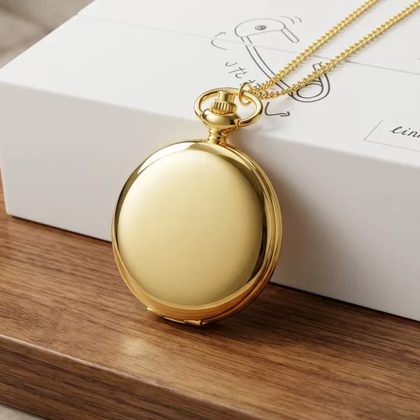 Manufacturer Wholesale Double-Sided Polished Vintage Quartz Pocket Watch with Laser Engraving, Gift for Male and Female Students, Fast Delivery