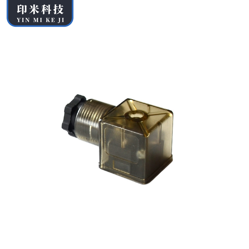 2 电磁阀配件接线端子液压电磁阀接线盒四芯四方座塑料整套