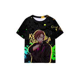 2025夏季 桃源暗鬼短袖上衣动 漫周边3D数码印花T恤欧美跨境 衣服