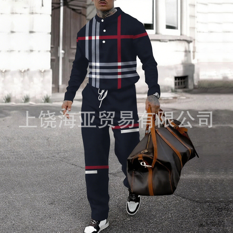 2025跨境春秋欧美外贸秋季新款热卖男装风格时尚休闲运动两件套装|undefined