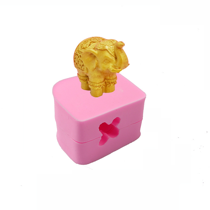 Fondant molde de silicona Elefante de Chocolate molde de la torta decorativa molde de yeso DIY ultra-ligero arcilla suave molde de cerámica