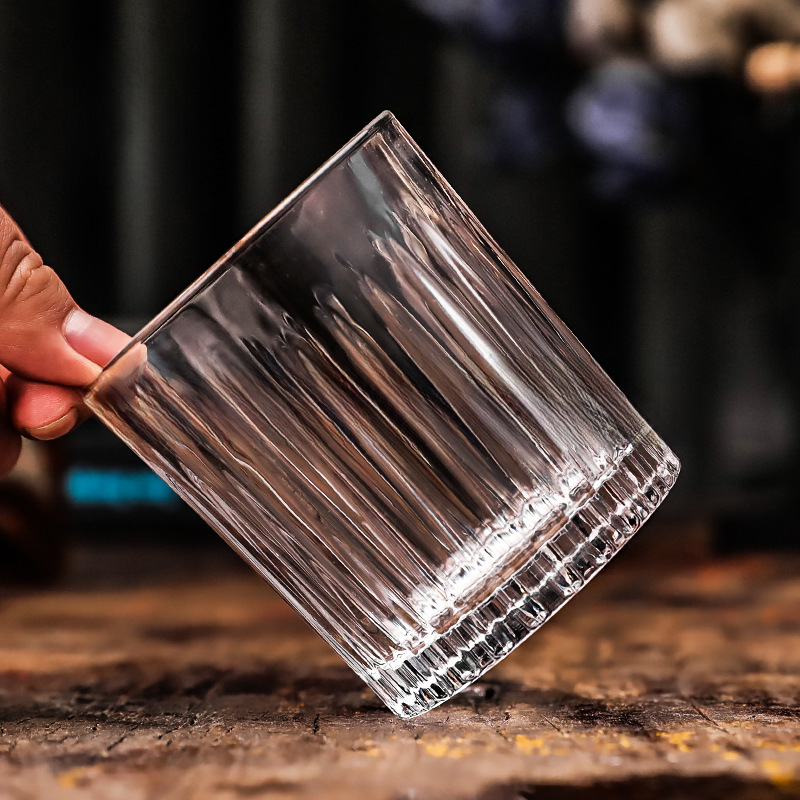 歐式條紋威士忌酒杯酒吧專用烈酒杯家用玻璃水杯洋酒杯子批發