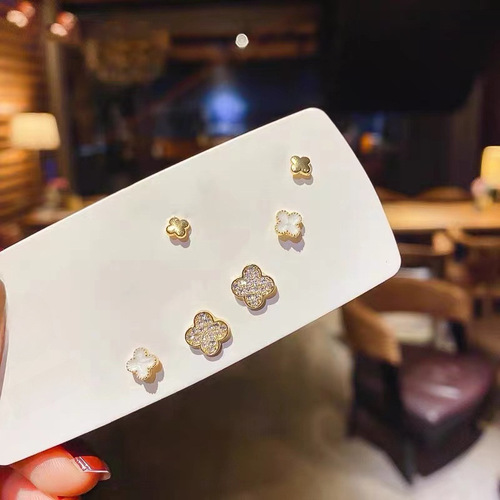 Ins Needle High-End Earring Set for Women - Simple, 2024, Exquisite, Versatile, Small, Fashionable Earrings