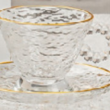 Juego de Taza y Plato de Té de Vidrio Transparente para Desayuno y Té de la Tarde