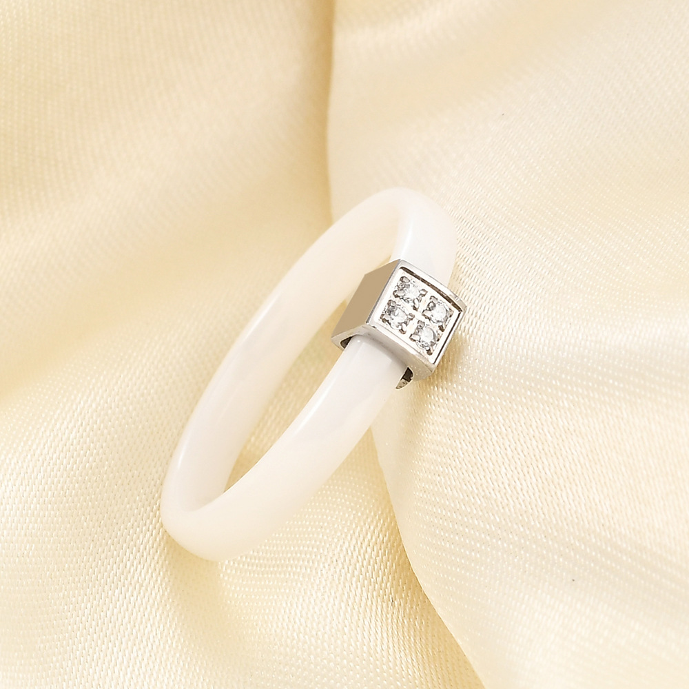 1 Piece Quantity Holiday, Daily Occasion Simple Style Geometric Ceramics Plating Women's Rings