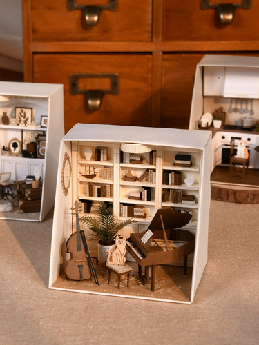 Zhiquwu diy cabin handmade mini miniature scene book house assembly model gift girl toy
