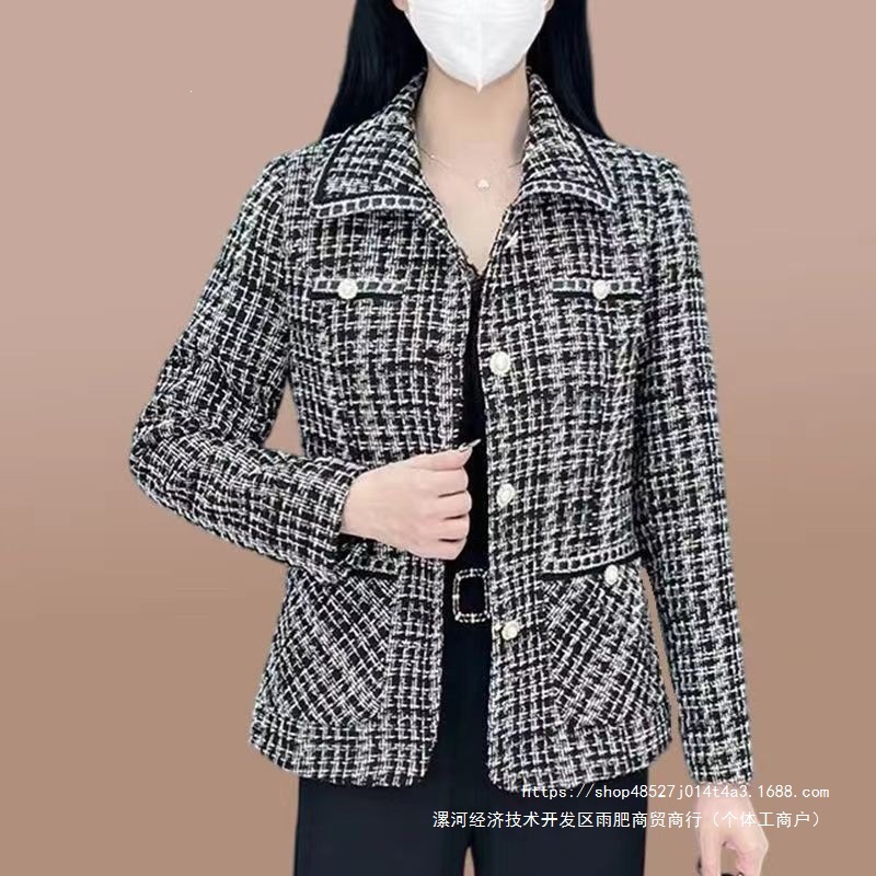 秋季女装美拉德修身显瘦加棉加厚双层两层领子外套真口袋上衣外套