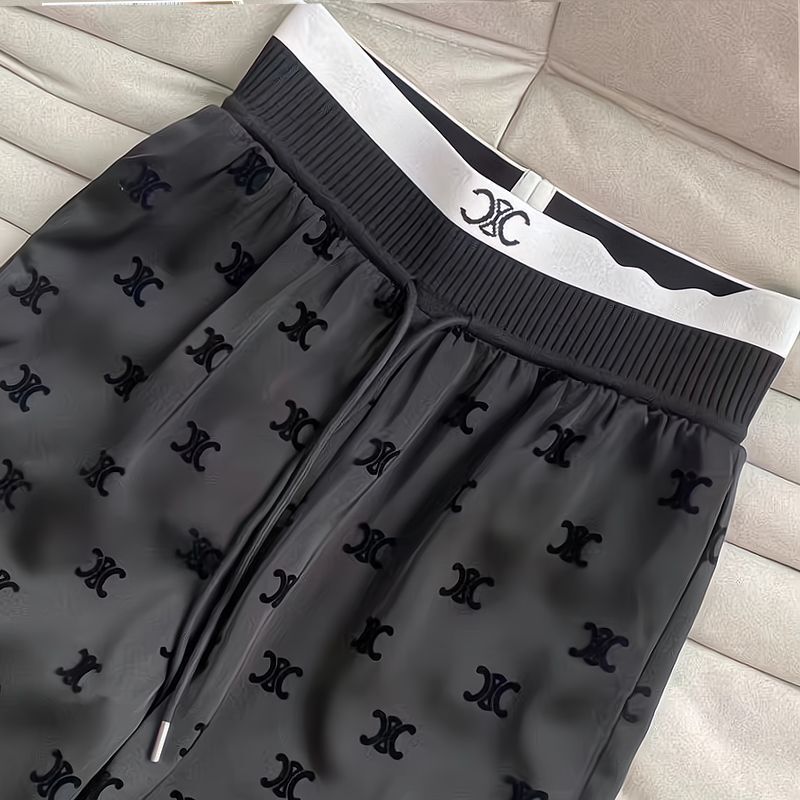 Acetate Straight-Leg Pants for Women, Summer New Style, Flocked High-Waisted Slimming Long Pants, Trendy Casual Drapey Elegant Women's Pants Acetate Straight-Leg Pants for Women, Summer New Style, Flocked High-Waisted Slimming Long Pants, Trendy Casual Drapey Elegant Women's Pants