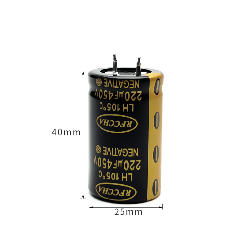 Capacitor electrolítico de cuerno 450v220uf 25x40 25x30 alta frecuencia baja resistencia 5000H Capacitor electrolítico de larga vida