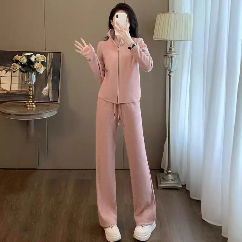 Cashmere keep warm sports suit