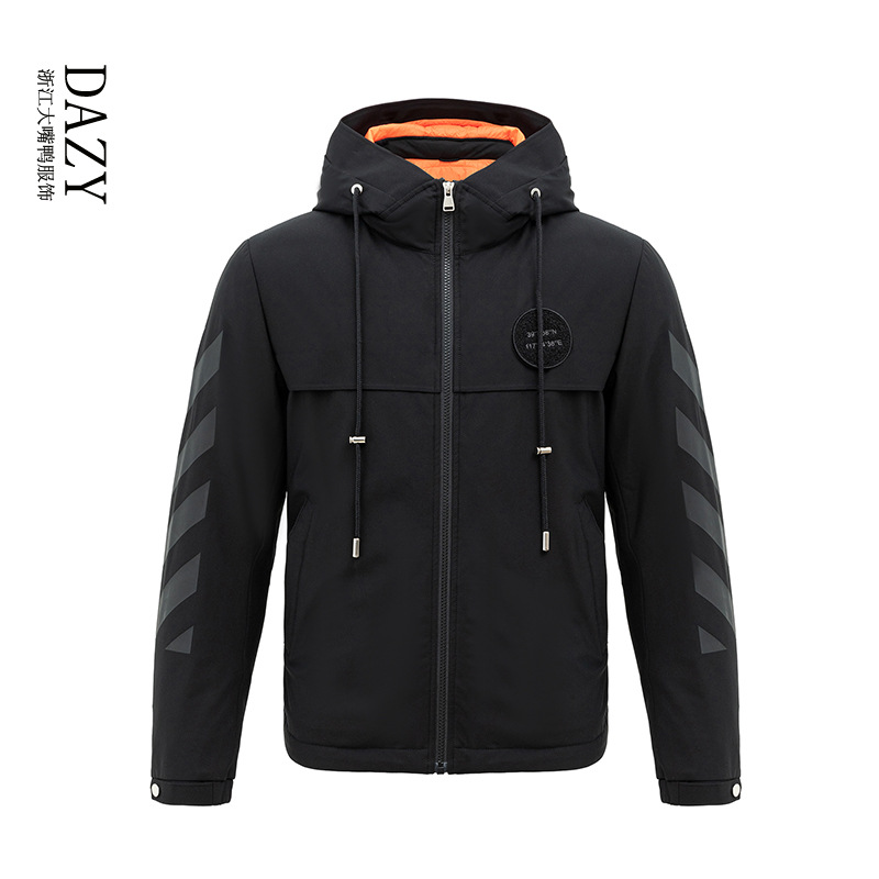 Autumn demi-season black solid color chain with zipper