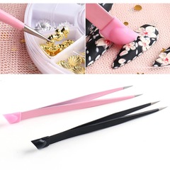 跨境新款美甲工具 多功能金屬雙頭鑷子飾品按壓美甲工具廠家直供