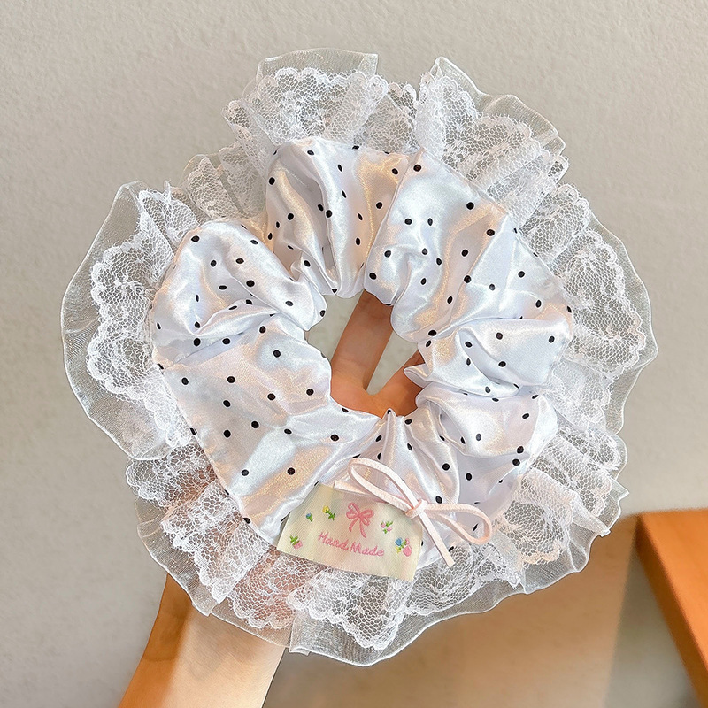 흑백 도트무늬 대장머리끈~약 20cm