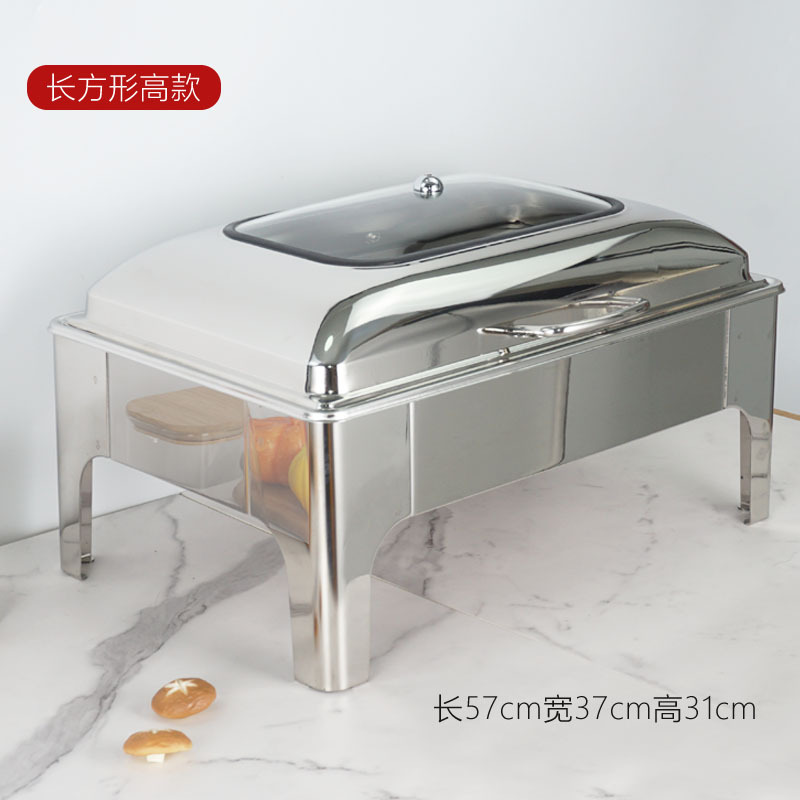 De acero inoxidable de lujo buffet estufa calefacción eléctrica buffet estufa de hotel hidráulico de alimentos cocinados Flip visual olla de aislamiento