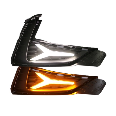 Gündüz işıqları running lights, front fog lights - y-type-dual-color-flowing-light-scanning-daytime-running-lightspair