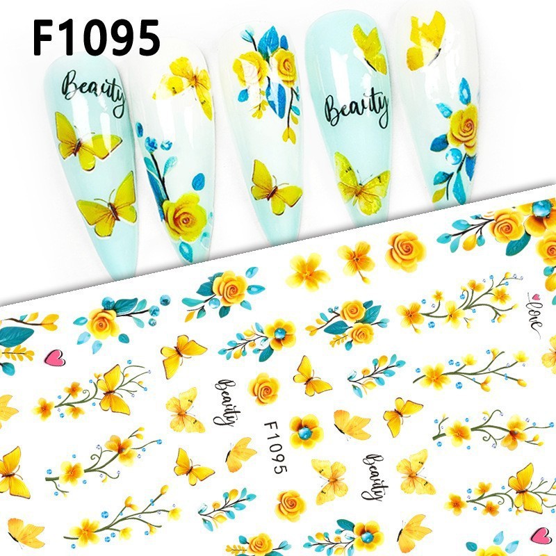 Nuevos productos de primavera de color mariposa pegatinas de manicuras de comercio electrónico transfronterizo pegatinas de manicuras mariposa WG1300-1311