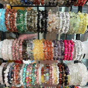 Natural gravel bracelet 5-8mm, amethyst elastic string stretchable Temu AliExpress TK cross-border explosions