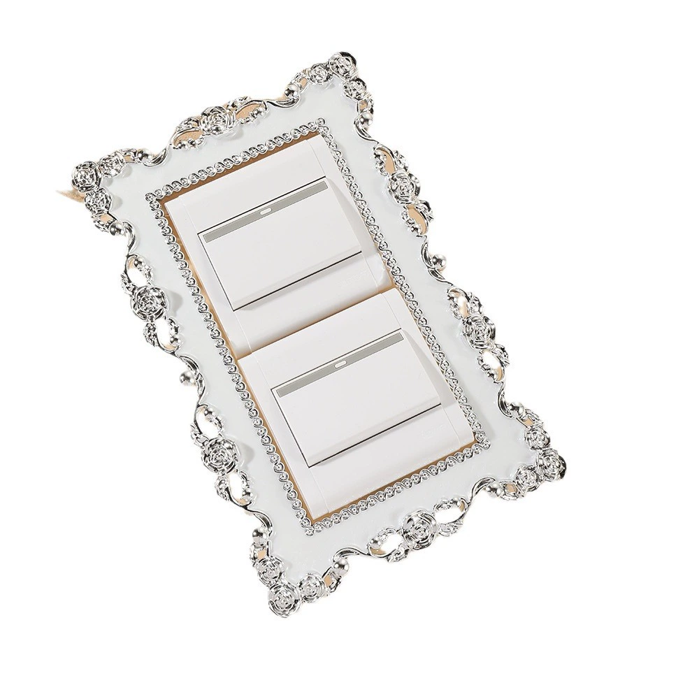 European-style creative rose lace candy color 4043 86*172 resin double switch socket factory direct