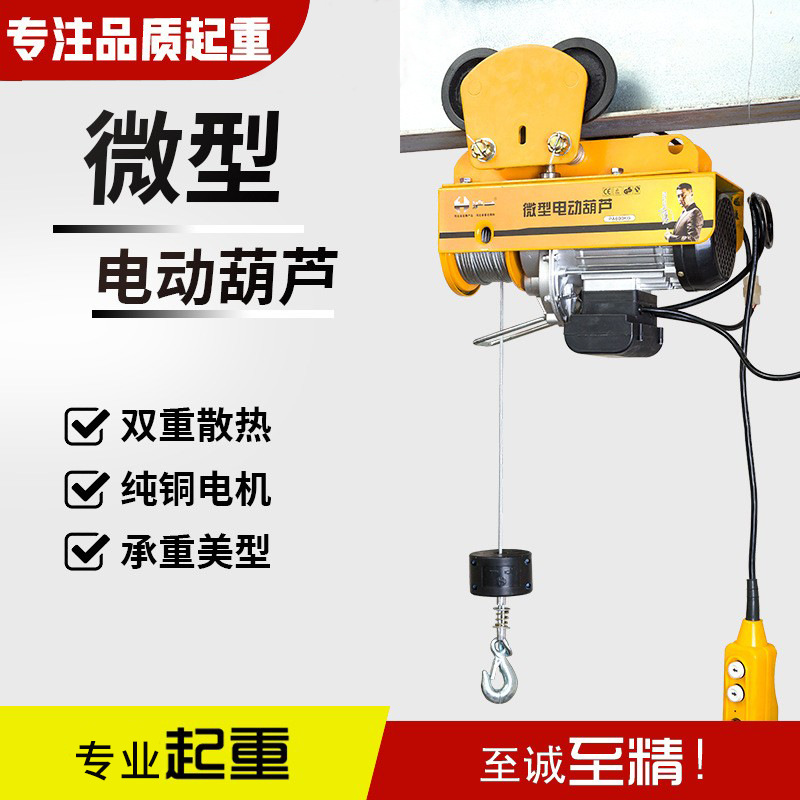 微型电动葫芦220v家用装修提升机卷扬机 钢丝绳起重机室内吊运机