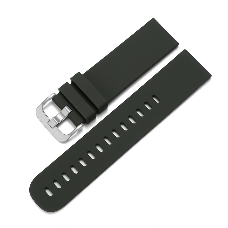 Silver buckle [dark green] round tail silicone