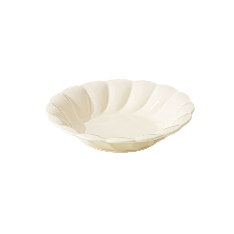 Plato de cerámica simple personalizado Plato de sombrero de paja de color bajo vidriado Exportación transfronteriza Plato de filete exclusivo Plato redondo Vajilla de cerámica image 16