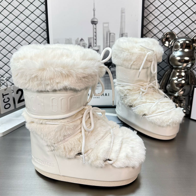 Celebrity Style Thick-Soled Furry Moon Boots 2025 Winter New Long Ski Boots Warm Anti-Ski Boots for Women Celebrity Style Thick-Soled Furry Moon Boots 2025 Winter New Long Ski Boots Warm Anti-Ski Boots for Women