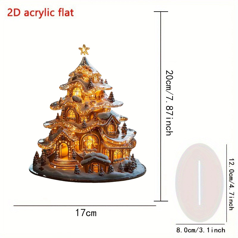 Transfronterizo acrílico 2D Navidad Snow House Santa Claus reno muñeco de nieve decoración de mesa